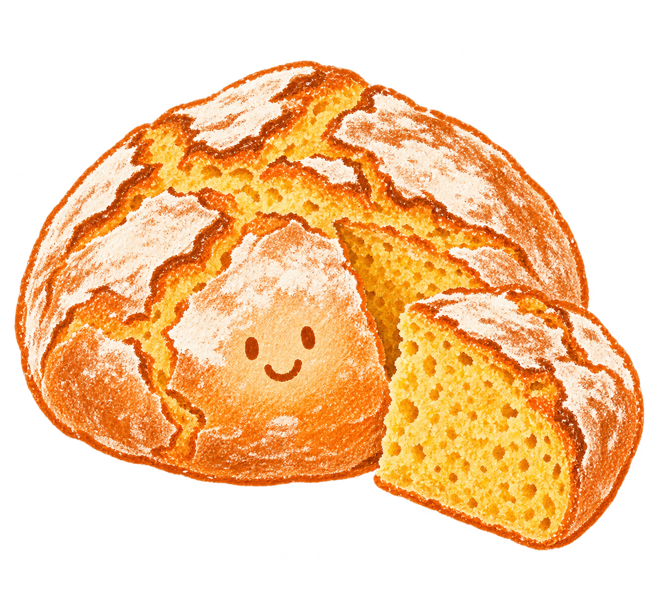 Maize-and-wheat broa